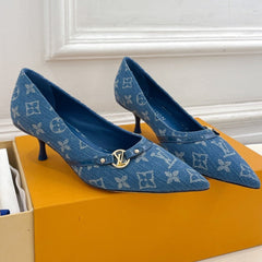 6AM HIGH PUMP 5 CM IN CLASSIC BLUE MONOGRAM DENIM