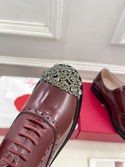 VIV' RANGERS LACE-UPS IN BURGUNDY RED CALFSKIN