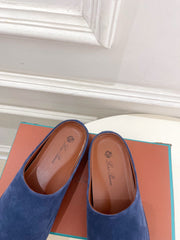 LP 25S MULES IN NAVY BLUE SUEDE