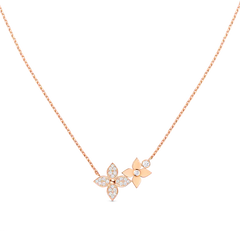 STAR BLOSSOM NECKLACE PINK GOLD DIAMONDS
