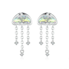 Iridescent Jellyfish Earrings Studs for Women Teen Girls