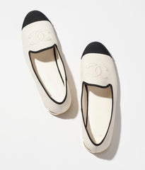 MOCCASINS WHITE BLACK LAMBSKIN