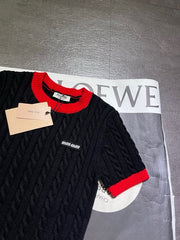 MIUMIU SHORT-SLEEVE KNIT SWEATER 530