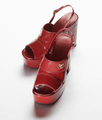 SANDALS DARK RED CRUMPLED LAMBKSIN