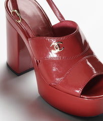 SANDALS DARK RED CRUMPLED LAMBKSIN