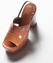 SANDALS LIGHT BROWN CRUMPLED LAMBKSIN