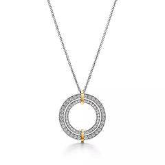 EDGE DIAMOND GOLD SILVER NECKLACE