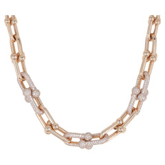 HARDWEAR GRADUATED LINK NECKLACE ROSE GOLD WITH PAVE DIAMONDS