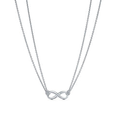 SILVER INFINITY DOUBLE CHAIN NECKLACE