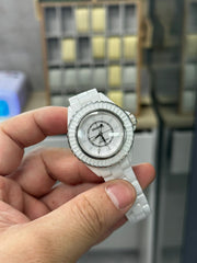 J12 33MM DIAMOND BEZEN WHITE CERAMIC STEEL