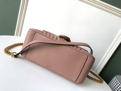 GG Marmont 26.5cm Dark Beige Calfskin Gold Hardware