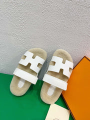 Chypre Sandal White shearling insole White goatskin lining