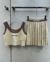 Miu Beige Tank Top and Skirt