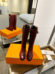 STIVALI JUMPING IN WINE RED CALFSKIN