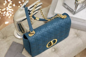 LARGE CARO BAG 28 DEEP OCEAN BLUE SUPPLE CANNAGE CALFSKIN