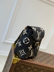 TINI BACKPACK BLACK BEIGE MONOGRAM CANVAS