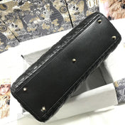 LARGE LADY BAG 32CM BLACK CANNAGE LAMBSKIN