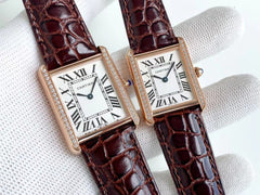 TANK SOLO QUARTZ DIAMOND BEZEL CROCODILE SKIN