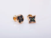 COLOR STAR AND SUN PINK GOLD EARRINGS
