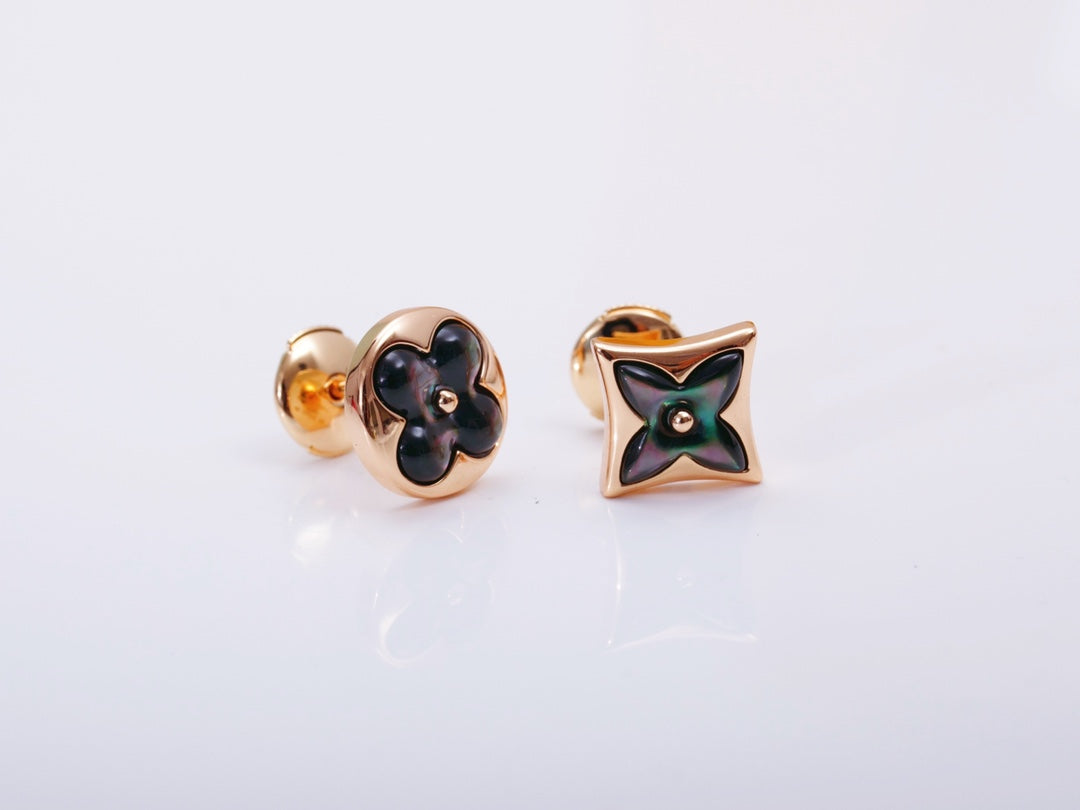 COLOR STAR AND SUN PINK GOLD EARRINGS