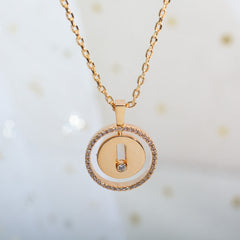 LUCKY MOVE PINK GOLD NECKLACE