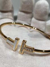 T BRACELET 1.8MM MOP DIAMOND PINK GOLD