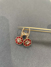 LUCKY STAR GOLD CARNELIAN EARRINGS