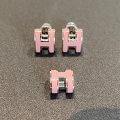MINI POP H SILVER EARRINGS PINK