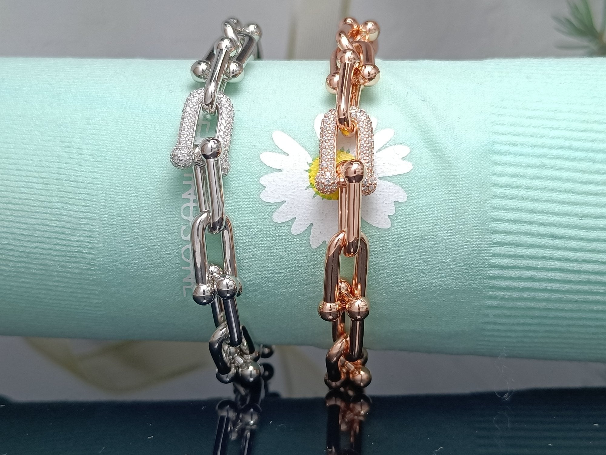 HARDWEAR BRACELET PINK GOLD AND SILVER DIAMOND