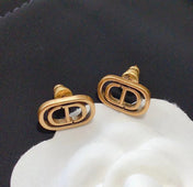 CD STUD EARRINGS ANTIQUE GOLD