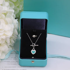 DOUBLE HEART BLUE NECKLACE