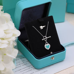 DOUBLE HEART BLUE NECKLACE