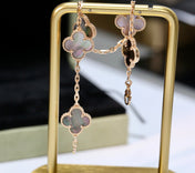 CLOVER BLACK MOP PINK GOLD BRACELET 5 MOTIFS