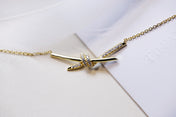 KNOT NECKLACE GOLD DIAMONDS