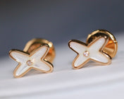 LIENS EARRINGS MOP PINK GOLD