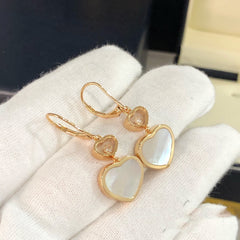 HAPPY HEART PINK GOLD MOP EARRINGS