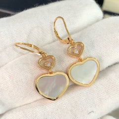 HAPPY HEART PINK GOLD MOP EARRINGS