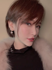 DOUBLE STAR PINK GOLD MOP DROP EARRINGS