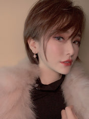 DOUBLE STAR PINK GOLD MOP DROP EARRINGS