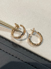 HONEE PINK GOLD DIAMOND HOOP EARRINGS