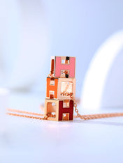 H CAGE PINK GOLD NECKLACE