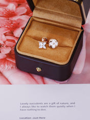 STAR AND SUN PINK GOLD MOP STUD EARRINGS