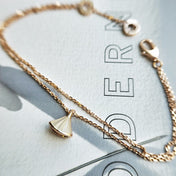 DREAM 1 MOTIF MOP PINK GOLD DOUBLE CHAIN BRACELET