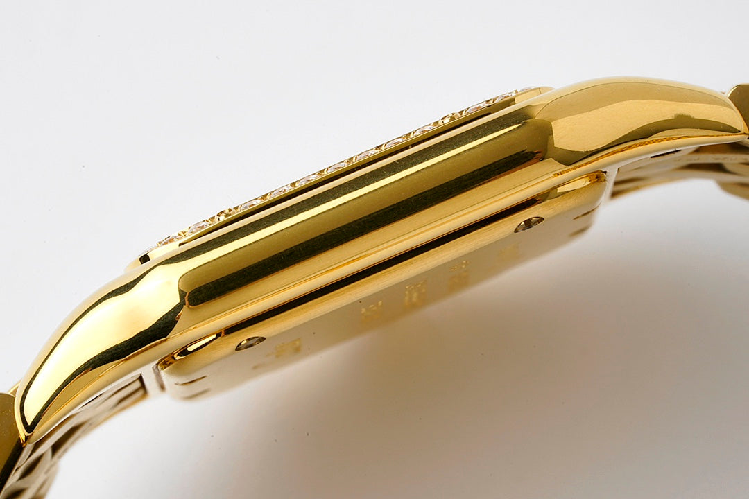 PANTHERE 27MM GOLD CASE DIAMOND BEZEL WHITE DIAL