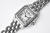 PANTHERE 27MM SILVER CASE DIAMOND BEZEL WHITE DIAL