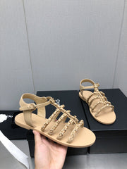 SANDALS BEIGE LAMBSKIN