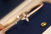 LV IDYLLE PINK GOLD OPEN BRACELET DIAMOND PAVED