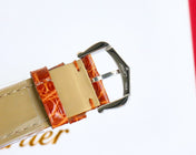 TANK MUST SMALL STEEL DIAMOND BEZEL LEATHER STRAP EWHITE DIAL