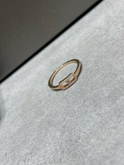 MOVE UNO PINK GOLD DIAMOND PAVED RING