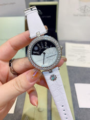 LADY ARPELS WATCHS SILVER DIAMOND PAVED